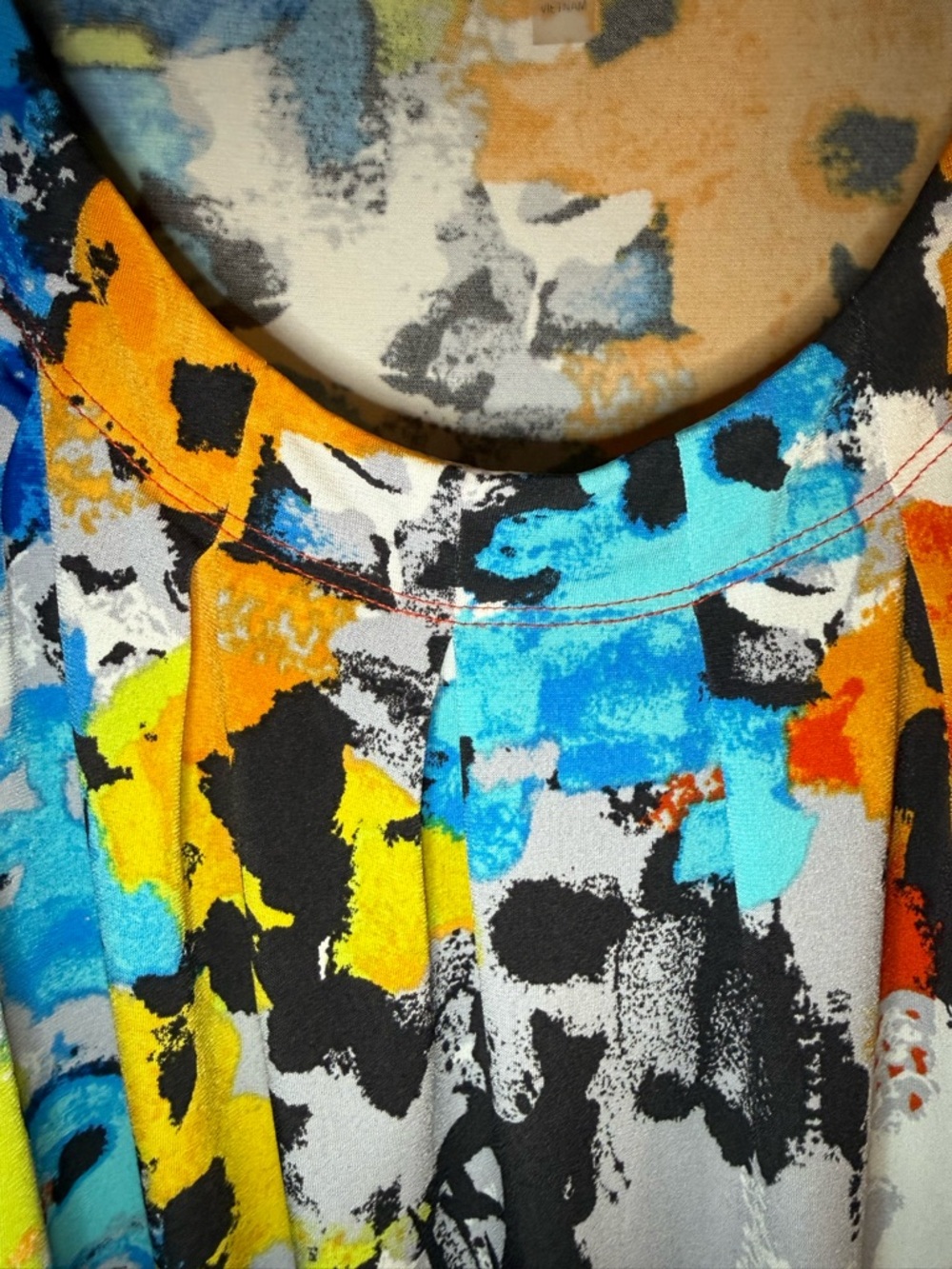 Vibrant Multicolor Abstract Print Sleeveless Top - - Picture 5 of 7